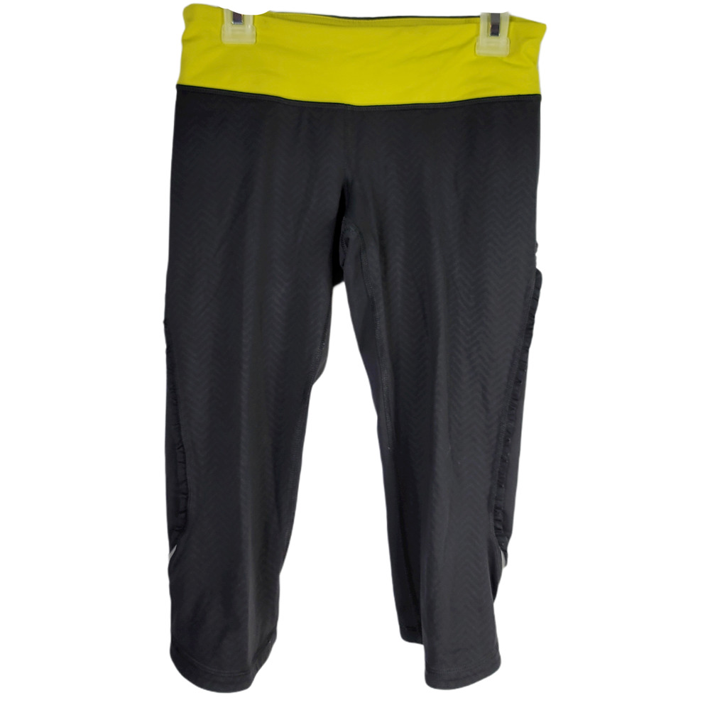 Lululemon ruffled herringbone neon yoga waistband